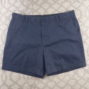 LL Bean Mens Comfort Waist Navy Blue Cotton Chino Shorts Size 40 267794